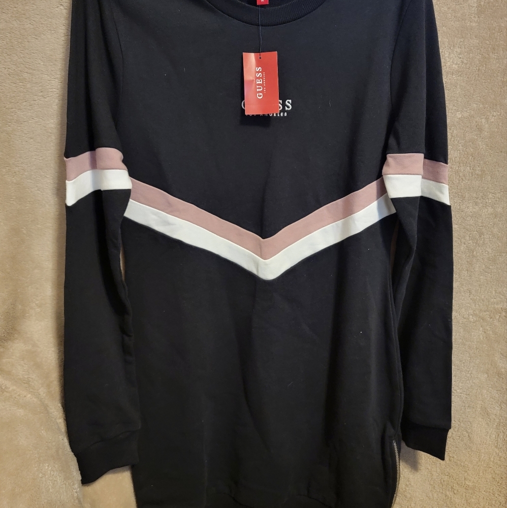 Guess black hoodie style dress NWT size medium retail $79